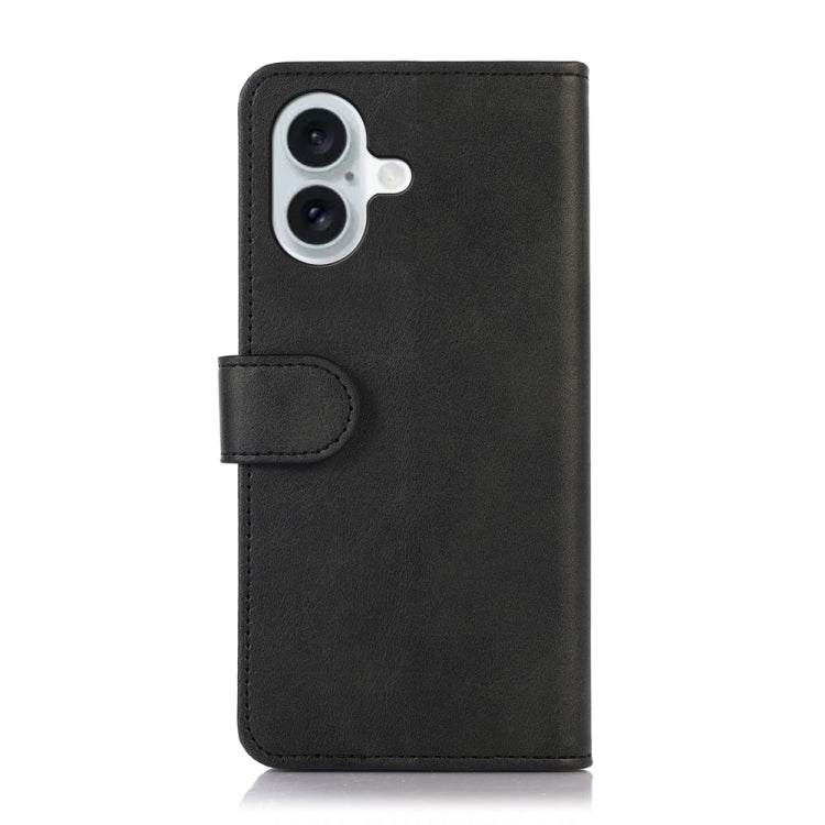 For iPhone 16 Cow Texture Leather Phone Case(Black)