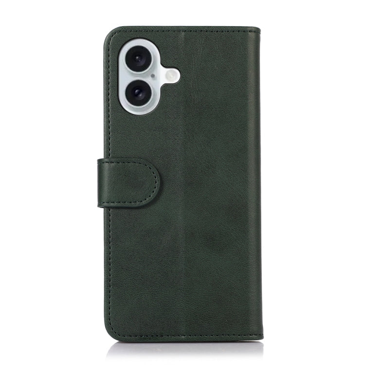 For iPhone 16 Cow Texture Leather Phone Case(Green)