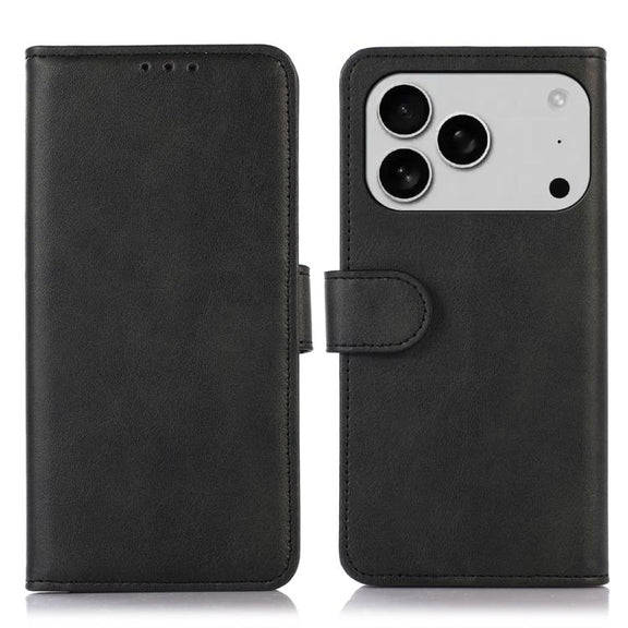 For iPhone 17 Pro Cow Texture Leather Phone Case(Black)