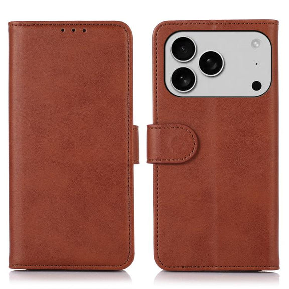 For iPhone 17 Pro Cow Texture Leather Phone Case(Brown)