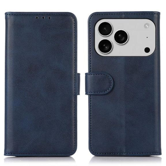 For iPhone 17 Pro Max Cow Texture Leather Phone Case(Blue)