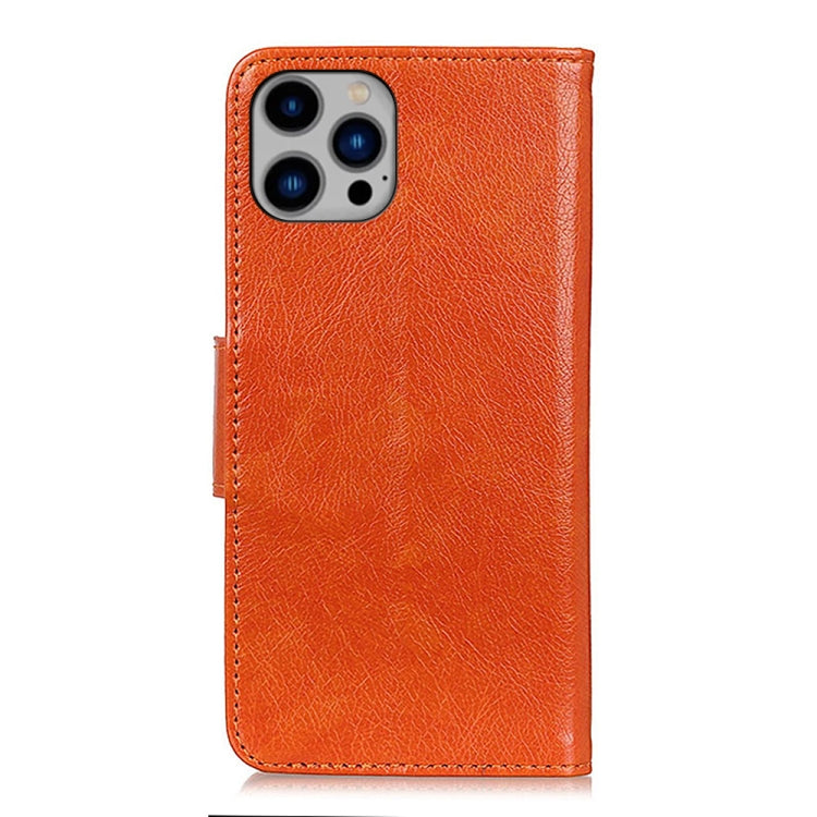For iPhone 16 Pro Max Nappa Texture Leather Case(Orange)