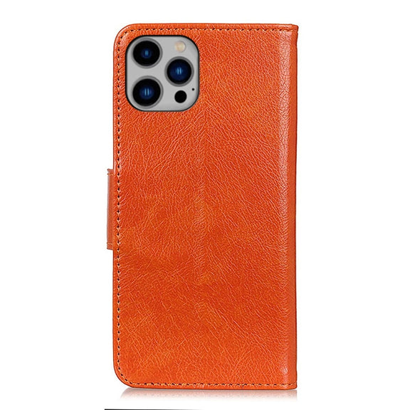 For iPhone 16 Pro Nappa Texture Leather Case(Orange)