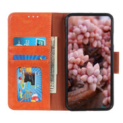 For iPhone 16 Plus Nappa Texture Leather Case(Orange)