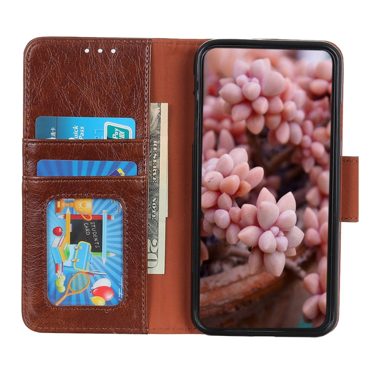 For iPhone 16 Plus Nappa Texture Leather Case(Brown)