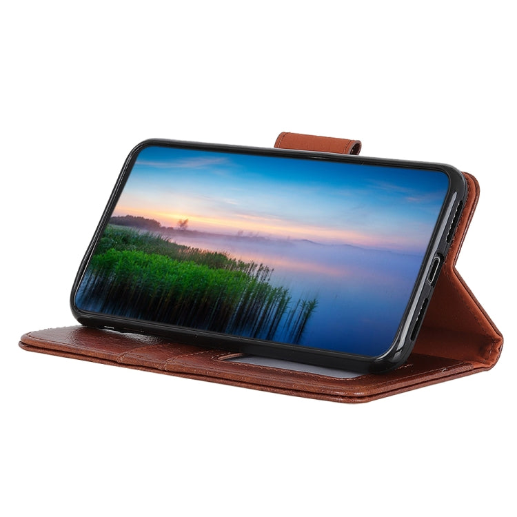 For iPhone 16 Plus Nappa Texture Leather Case(Brown)