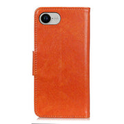 For iPhone 16e Nappa Texture Leather Case(Orange)