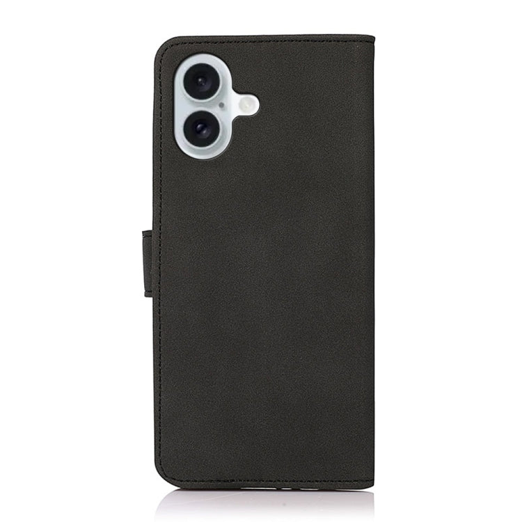 For iPhone 16 Plus KHAZNEH Matte Texture Leather Phone Case(Black)