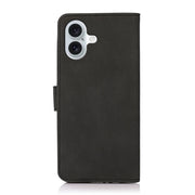 For iPhone 16 Plus KHAZNEH Matte Texture Leather Phone Case(Black)