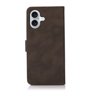 For iPhone 16 KHAZNEH Matte Texture Leather Phone Case(Brown)