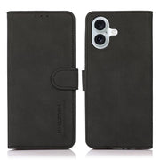 For iPhone 17 KHAZNEH Matte Texture Leather Phone Case(Black)