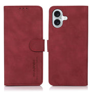 For iPhone 17 KHAZNEH Matte Texture Leather Phone Case(Red)