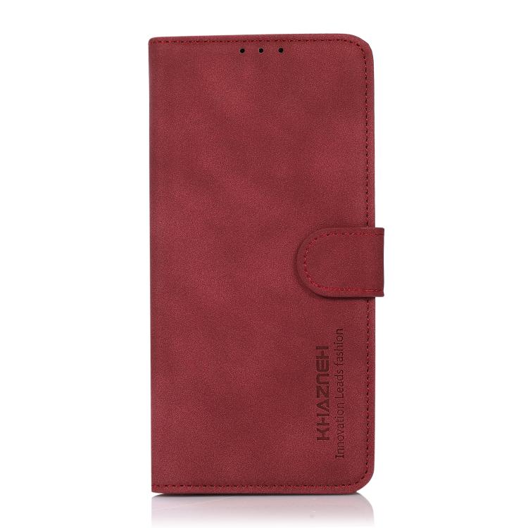 For iPhone 17 KHAZNEH Matte Texture Leather Phone Case(Red)
