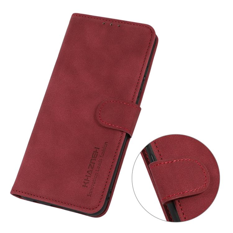 For iPhone 17 KHAZNEH Matte Texture Leather Phone Case(Red)