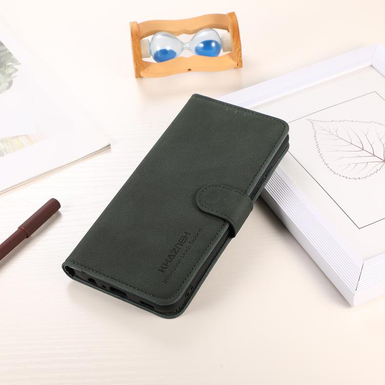 For iPhone 17 KHAZNEH Matte Texture Leather Phone Case(Green)