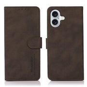 For iPhone 17 KHAZNEH Matte Texture Leather Phone Case(Brown)