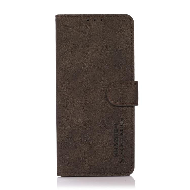 For iPhone 17 KHAZNEH Matte Texture Leather Phone Case(Brown)