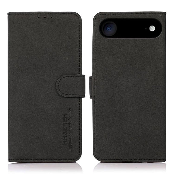 For iPhone 17 Air KHAZNEH Matte Texture Leather Phone Case(Black)