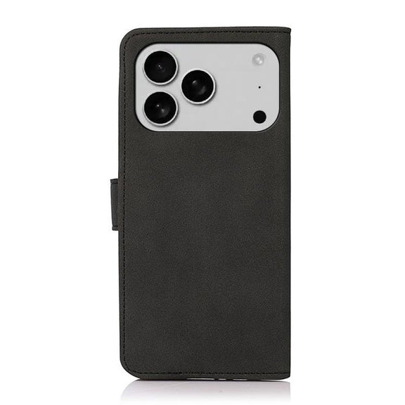 For iPhone 17 Pro KHAZNEH Matte Texture Leather Phone Case(Black)