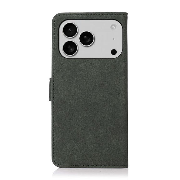 For iPhone 17 Pro KHAZNEH Matte Texture Leather Phone Case(Green)