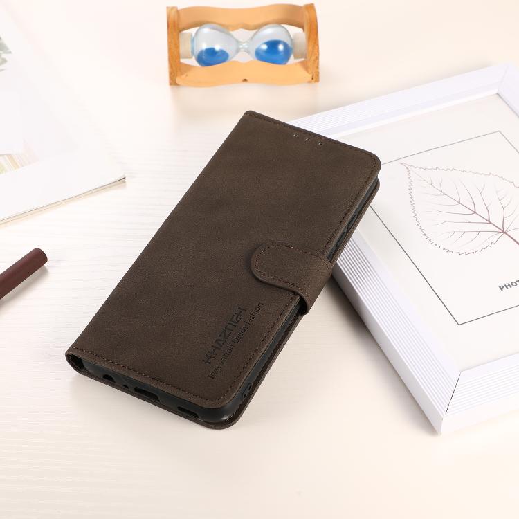 For iPhone 17 Pro KHAZNEH Matte Texture Leather Phone Case(Brown)