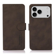 For iPhone 17 Pro KHAZNEH Matte Texture Leather Phone Case(Brown)