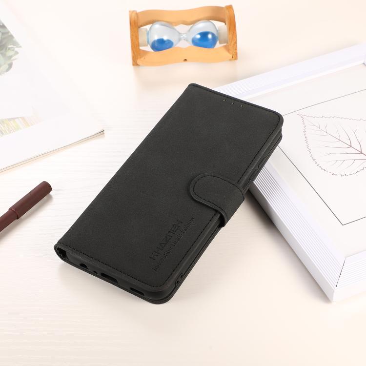 For iPhone 17 Pro Max KHAZNEH Matte Texture Leather Phone Case(Black)