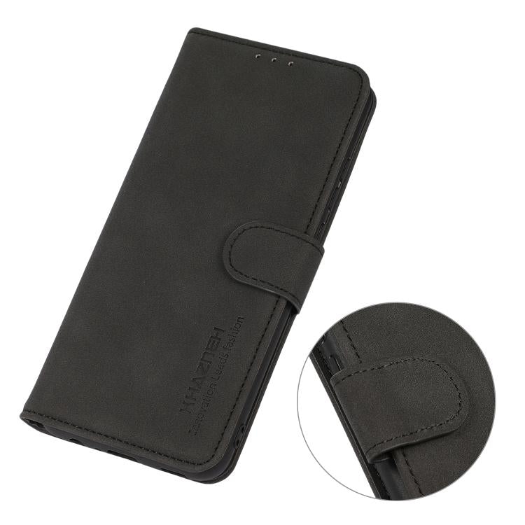 For iPhone 17 Pro Max KHAZNEH Matte Texture Leather Phone Case(Black)