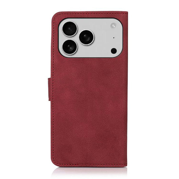 For iPhone 17 Pro Max KHAZNEH Matte Texture Leather Phone Case(Red)