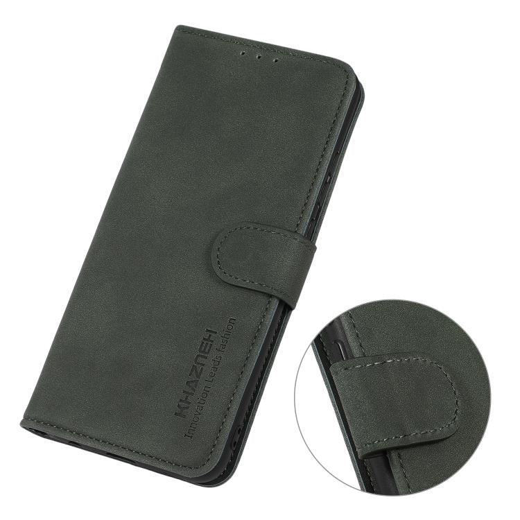 For iPhone 17 Pro Max KHAZNEH Matte Texture Leather Phone Case(Green)