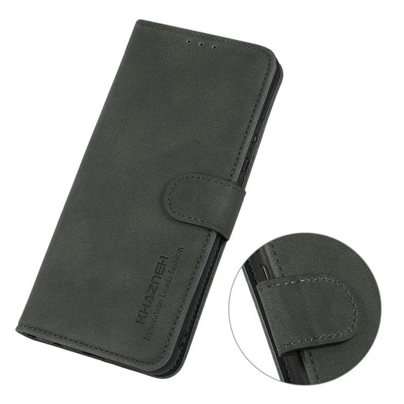 For iPhone 17 Pro Max KHAZNEH Matte Texture Leather Phone Case(Green)
