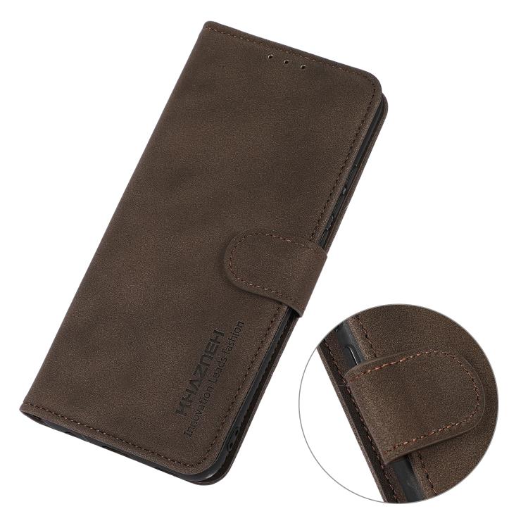 For iPhone 17 Pro Max KHAZNEH Matte Texture Leather Phone Case(Brown)