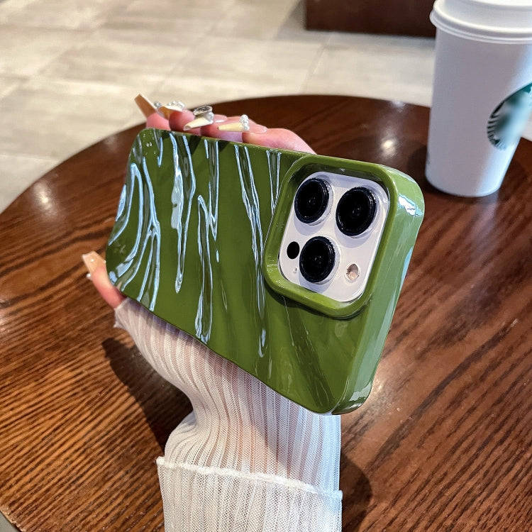 For iPhone 16 Plus Solid Color Wave Texture TPU Phone Case(Green)