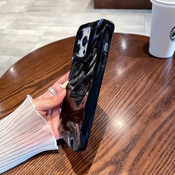 For iPhone 16 Plus Solid Color Wave Texture TPU Phone Case(Green)