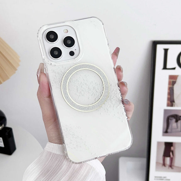 For iPhone 13 Pro Max Dual-side IMD Marble Magsafe Phone Case(White)