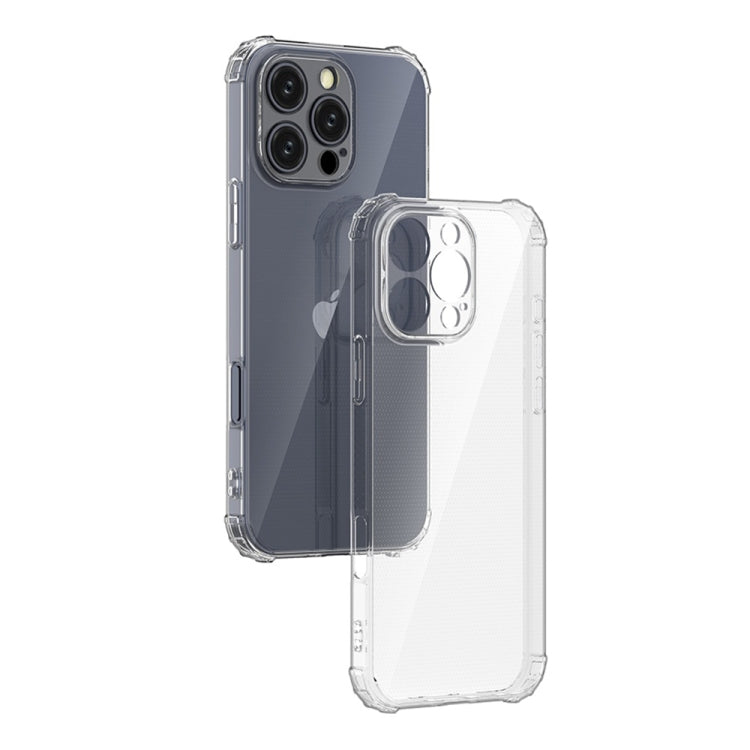 For iPhone 16 Pro Max Four-Corner Shockproof Clear TPU Phone Case(Transparent)