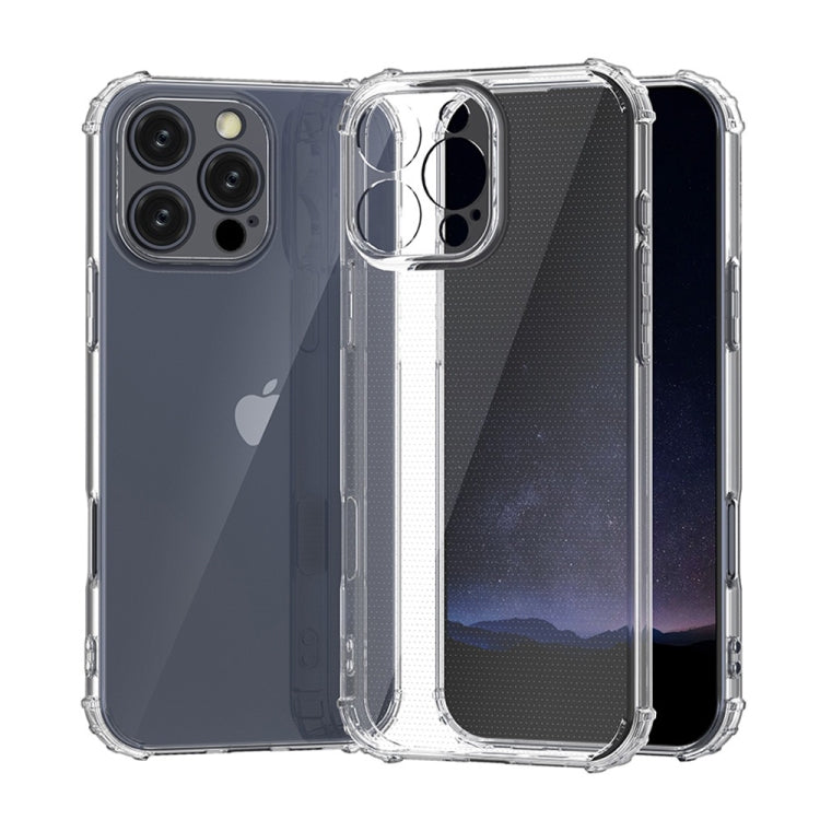 For iPhone 16 Pro Max Four-Corner Shockproof Clear TPU Phone Case(Transparent)