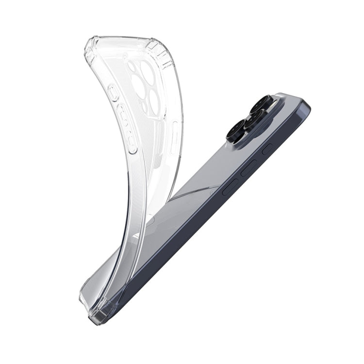 For iPhone 16 Pro Four-Corner Shockproof Clear TPU Phone Case(Transparent)