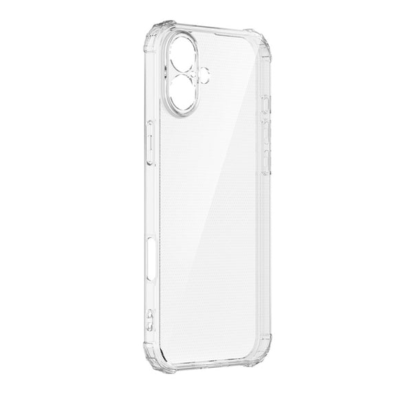 For iPhone 16 Four-Corner Shockproof Clear TPU Phone Case(Transparent)
