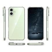 For iPhone 16 Four-Corner Shockproof Clear TPU Phone Case(Transparent)