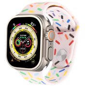 Rainbow Raindrops Silicone Watch Band For Apple Watch SE 2023 44mm(Pink)