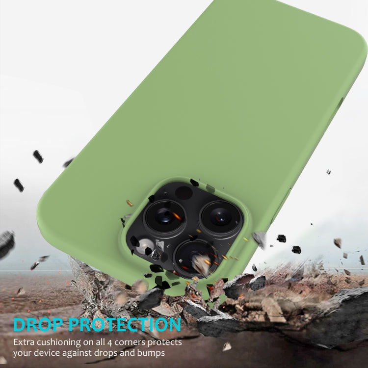For iPhone 16 Pro Max Solid Color Silicone Phone Case(Mint Green)
