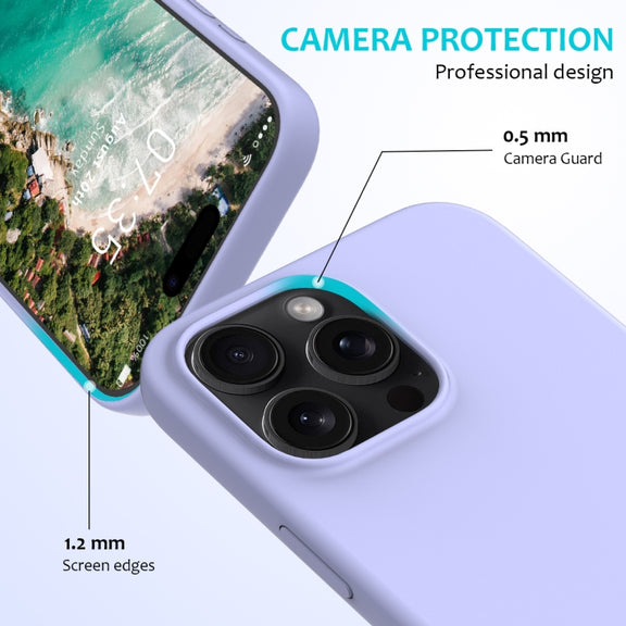 For iPhone 16 Pro Max Solid Color Silicone Phone Case(Purple)
