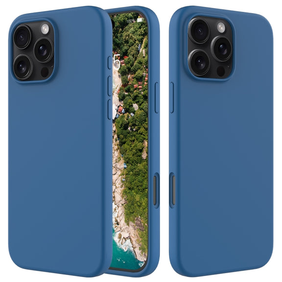 For iPhone 16 Pro Max Solid Color Silicone Phone Case(Cobalt Blue)