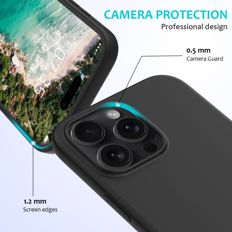For iPhone 16 Pro Max Solid Color Silicone Phone Case(Black)