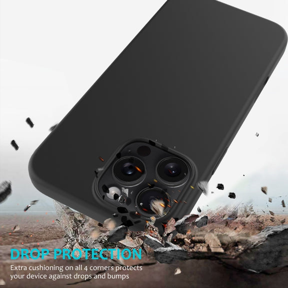 For iPhone 16 Pro Max Solid Color Silicone Phone Case(Black)