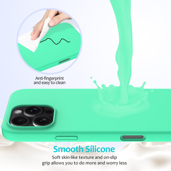 For iPhone 16 Pro Max Solid Color Silicone Phone Case(Green)
