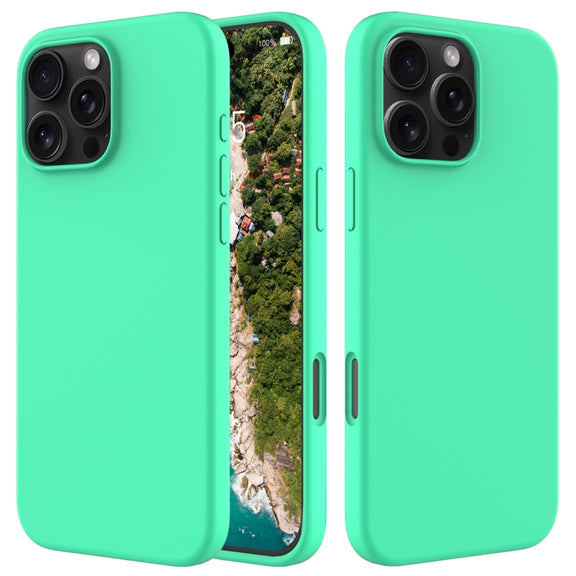For iPhone 16 Pro Max Solid Color Silicone Phone Case(Green)