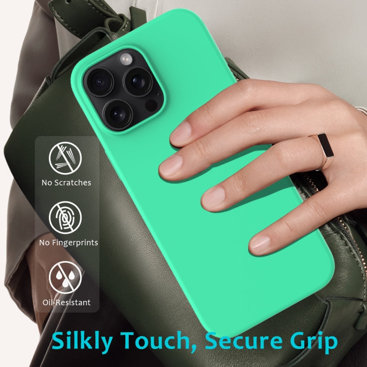 For iPhone 16 Pro Max Solid Color Silicone Phone Case(Green)