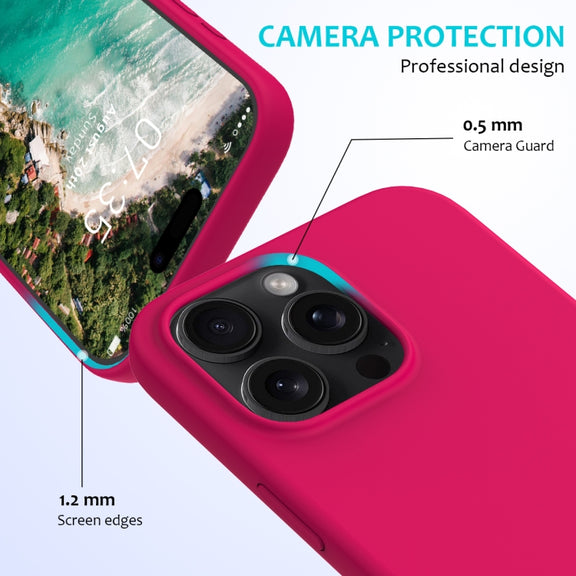 For iPhone 16 Pro Max Solid Color Silicone Phone Case(Rose Red)